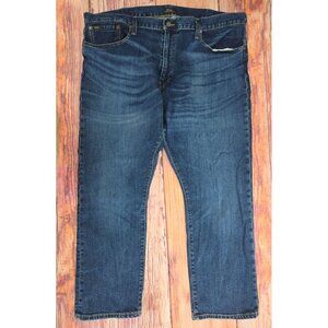 Polo Ralph Lauren Mens 42/30 Hampton Relaxed Straight Denim Jeans Classic Blue